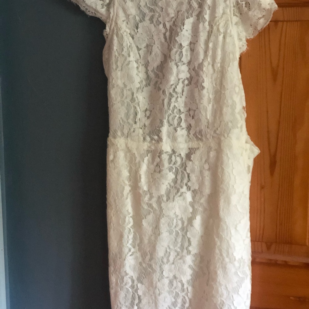 White lace dress with open back